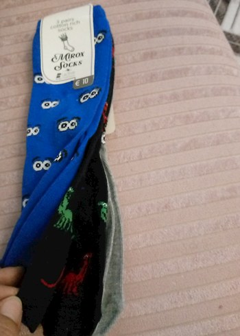 Gri Desenli Erkek Çorap Seti 3'lü - Görsel 4