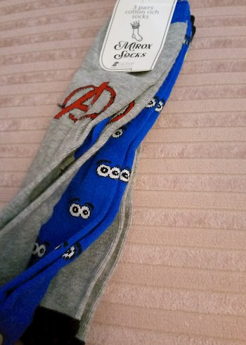 Gri Desenli Erkek Çorap Seti 3'lü - Görsel 6