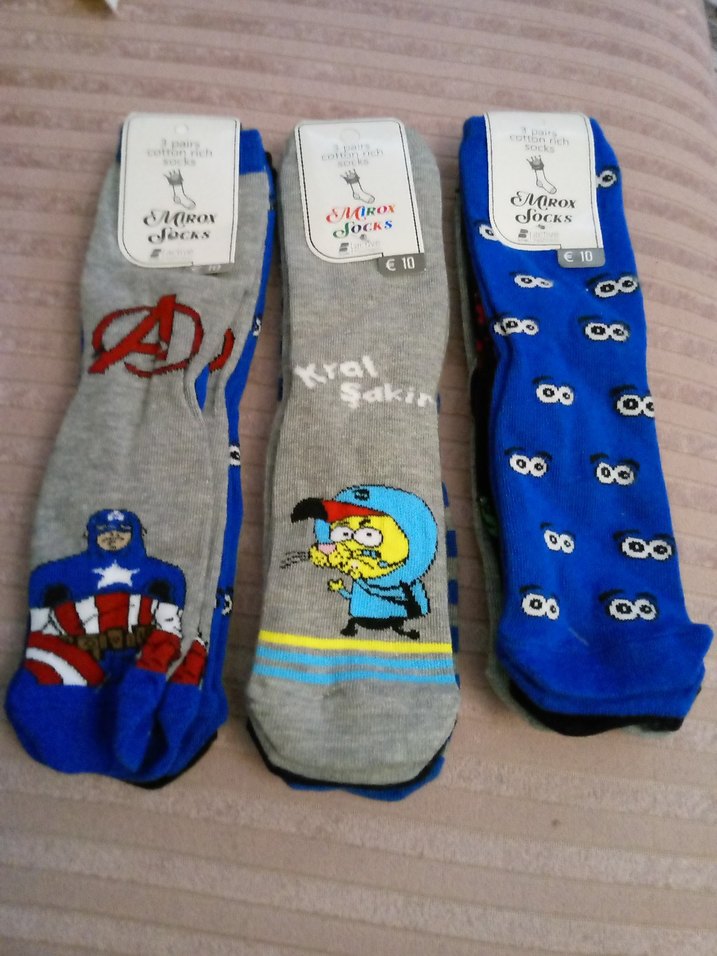 Gri Desenli Erkek Çorap Seti 3'lü - Görsel 2