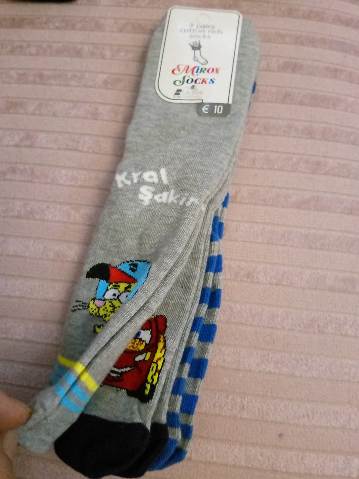 Gri Desenli Erkek Çorap Seti 3'lü - Görsel 5