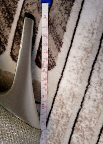 Gri Simli Stiletto Yılan Desenli Kadın Topuklu - Görsel 7