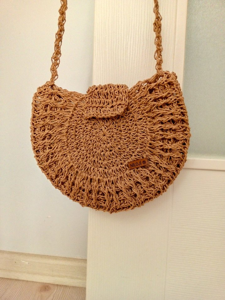 Bej Örgü Bohem Kadın Çapraz Çanta - Görsel 3