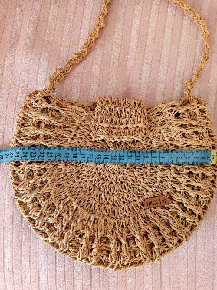 Bej Örgü Bohem Kadın Çapraz Çanta - Görsel 5