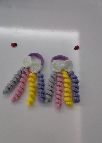 Bohem Tarzda Pastel Renkli Lastikli Saç Tokası - Görsel 3