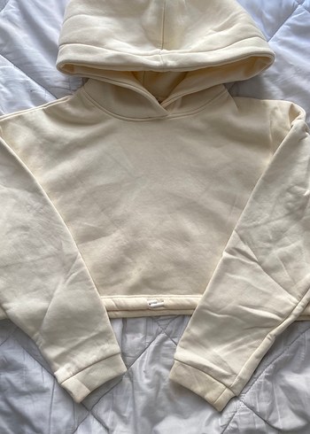 Beyaz Kapüşonlu Kadın Sweatshirt