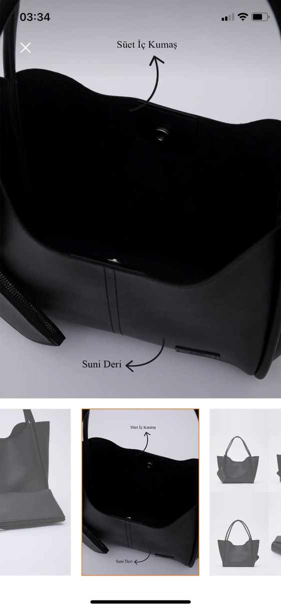 Siyah Deri Kadın Çanta - Görsel 2