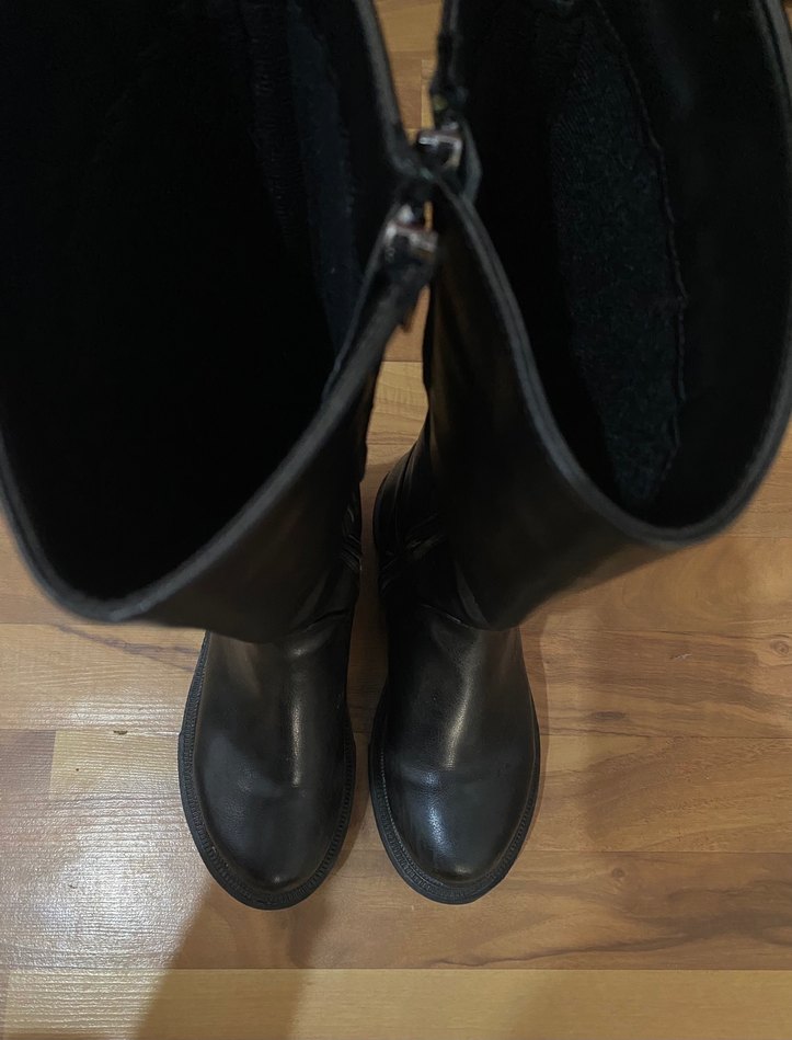 Kadın Siyah Deri Çizme - Görsel 5