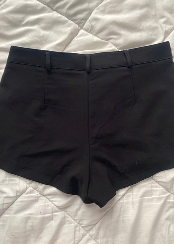 Düğmeli Siyah Kadın Mini Şort - Görsel 5