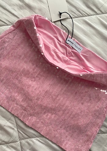 Pembe Payetli Mini Etek - Görsel 5