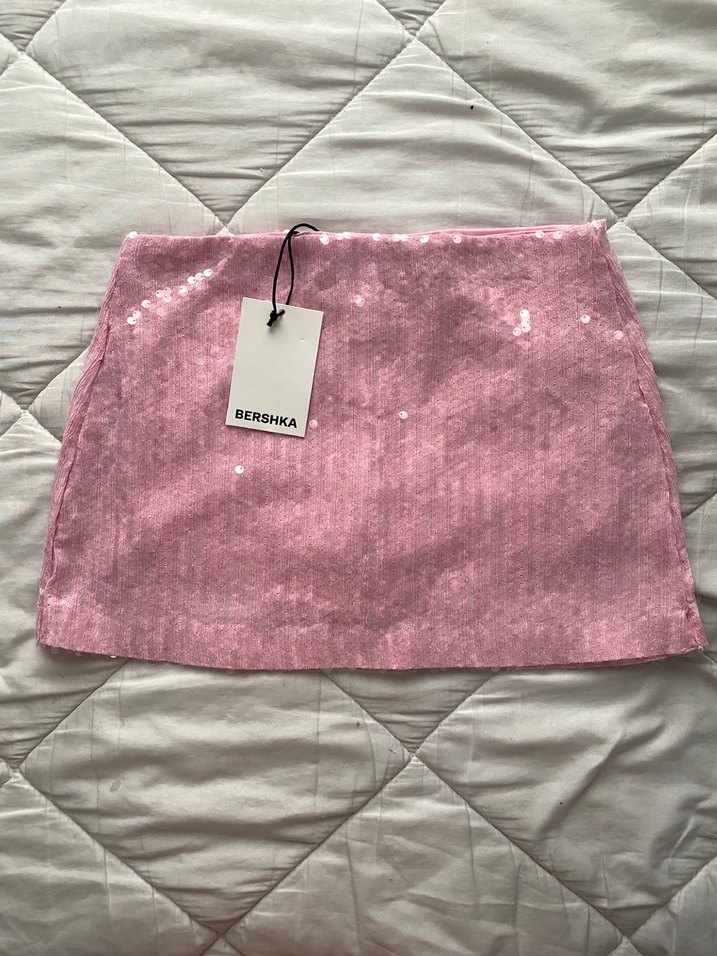 Pembe Payetli Mini Etek - Görsel 2