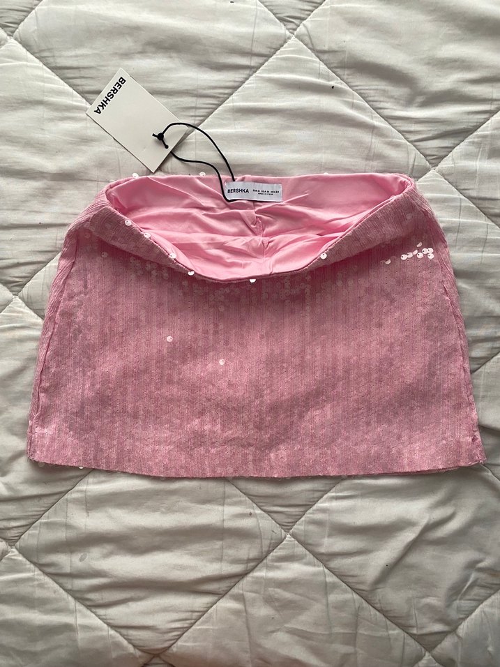 Pembe Payetli Mini Etek - Görsel 3