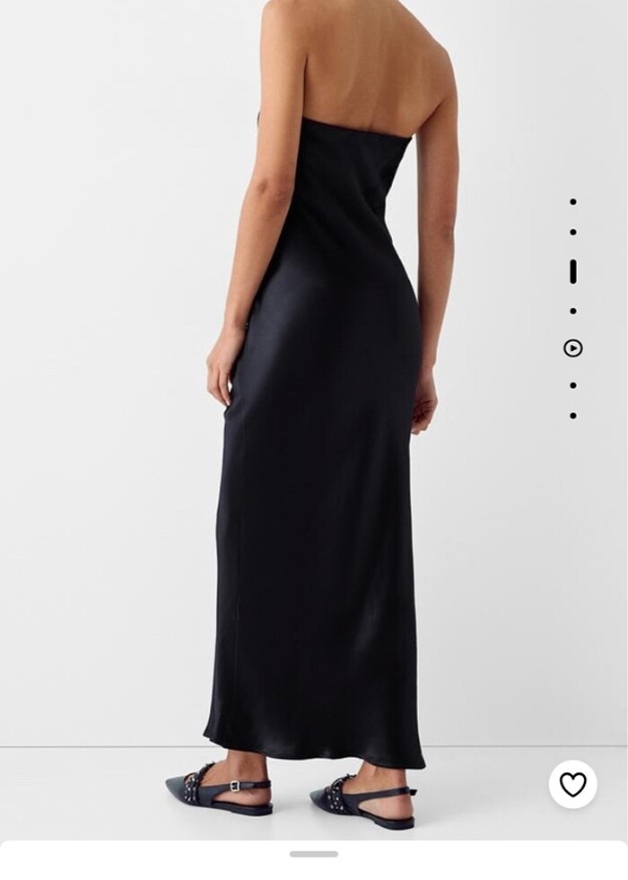 Bershka uzun saten Elbise - Görsel 4