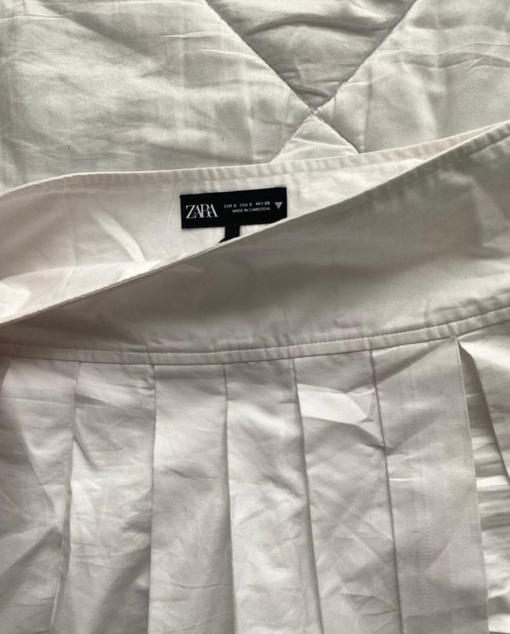 Zara Beyaz Pilili Etek - Görsel 4