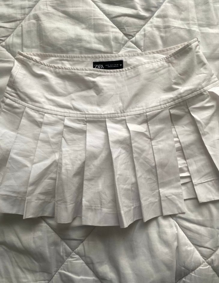 Zara Beyaz Pilili Etek - Görsel 2