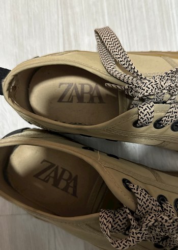 Zara Bej Bağcıklı Kadın Günlük Spor Ayakkabı - Görsel 2