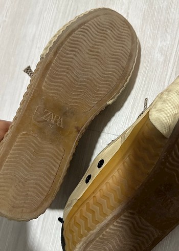 Zara Bej Bağcıklı Kadın Günlük Spor Ayakkabı - Görsel 3