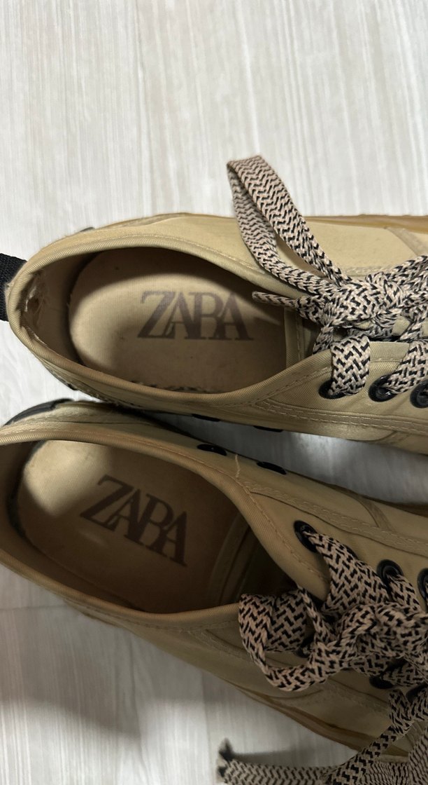 Zara Bej Bağcıklı Kadın Günlük Spor Ayakkabı - Görsel 2