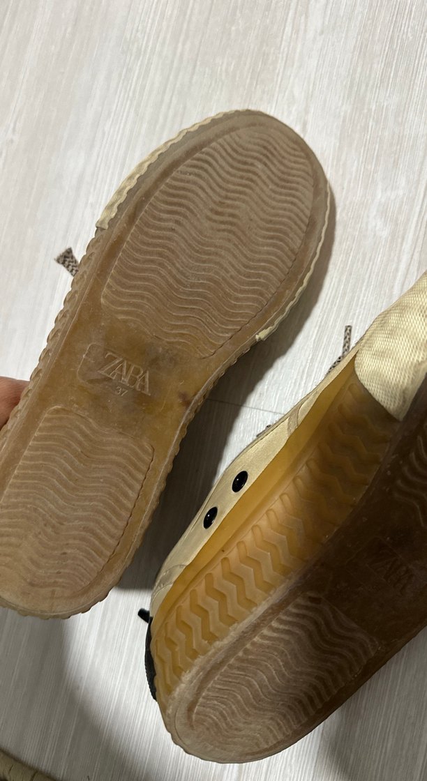 Zara Bej Bağcıklı Kadın Günlük Spor Ayakkabı - Görsel 3