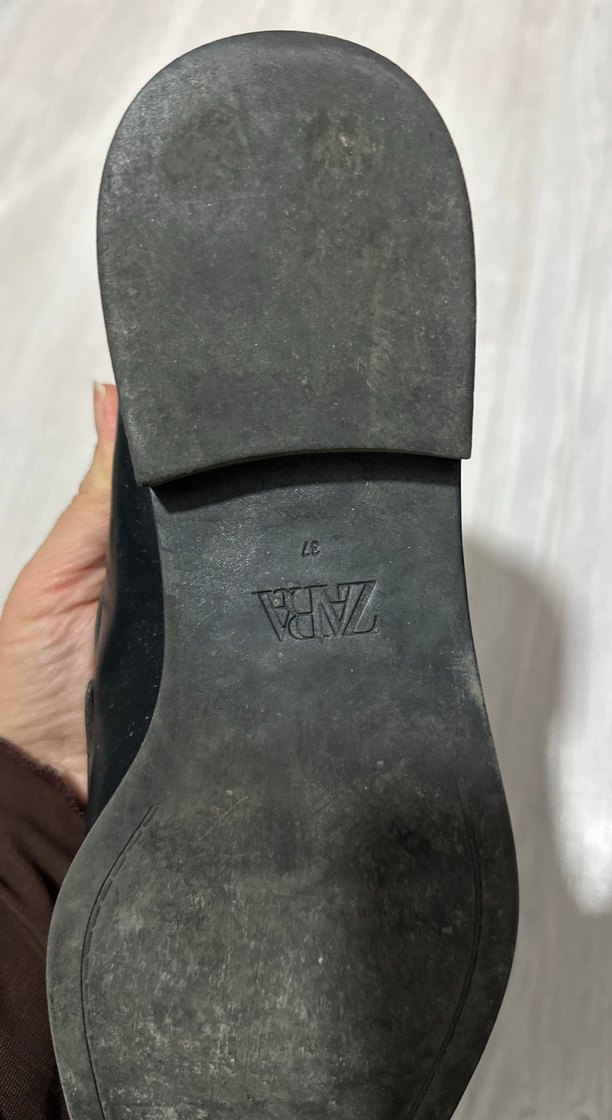 Siyah Deri Tokalı Topuklu Kadın Loafer - Görsel 2