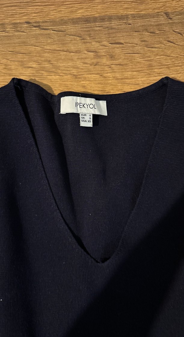 V yaka, uzun kollu, çok renkli kadın kazak - Görsel 2