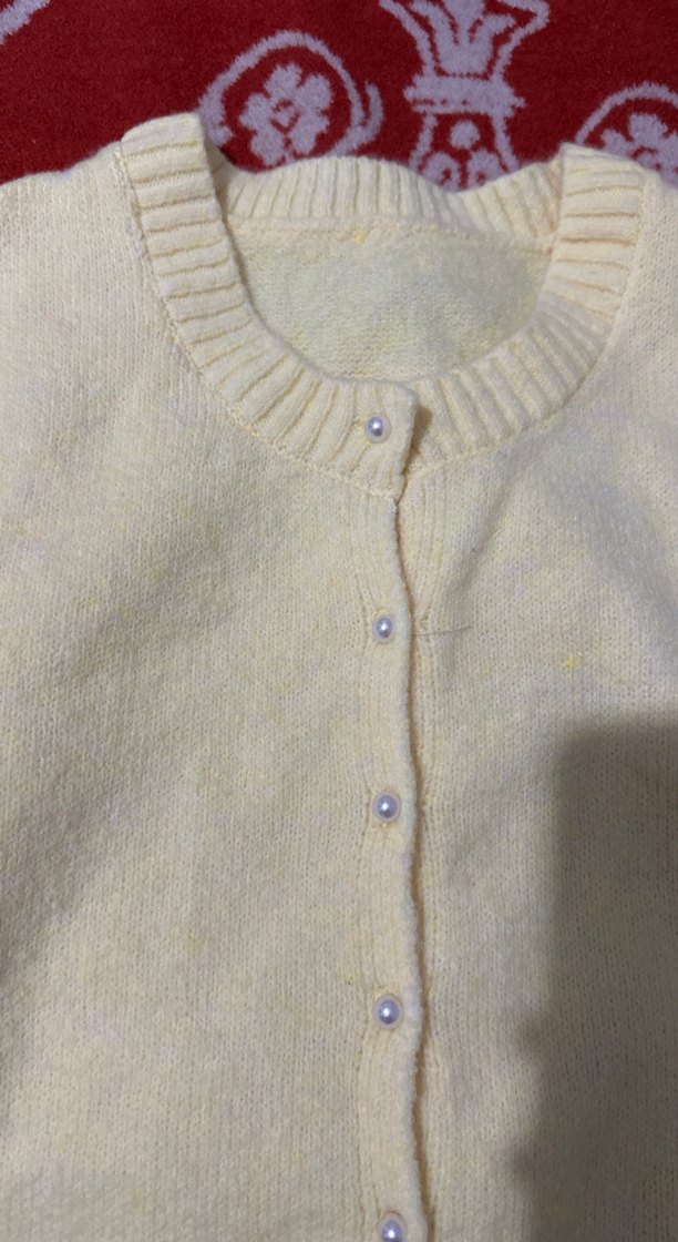 Nakışlı sarı Triko Süveter - Görsel 2