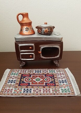 Dekratif kuzine kilim ve mum hediyeli0
