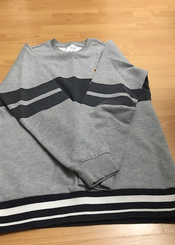 Gri ErkekSweatshirt Bisiklet Yaka - Görsel 3