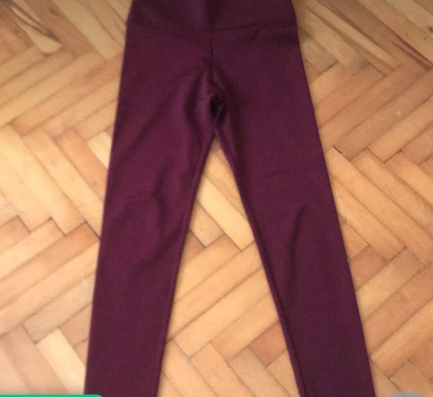 Bordo Düz Midi Kadın Tayt - Görsel 2