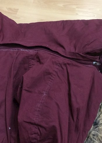 Bordo Kemerli Midi Kadın Mont - Görsel 7