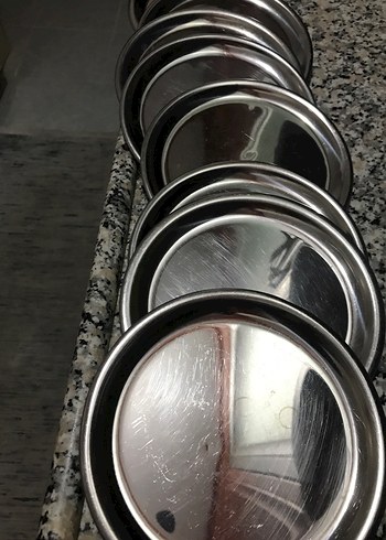 Gri Metal Tepsi Seti pasta tabağı 8 adrt - Görsel 2