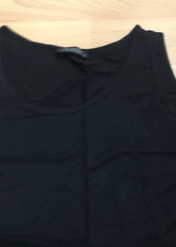 Siyah Uzun Kolsuz Salaş Elbise penye - Görsel 4