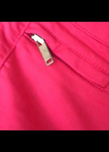 Fermuarlı Pembe Kadın Kumaş Pantolon - Görsel 4