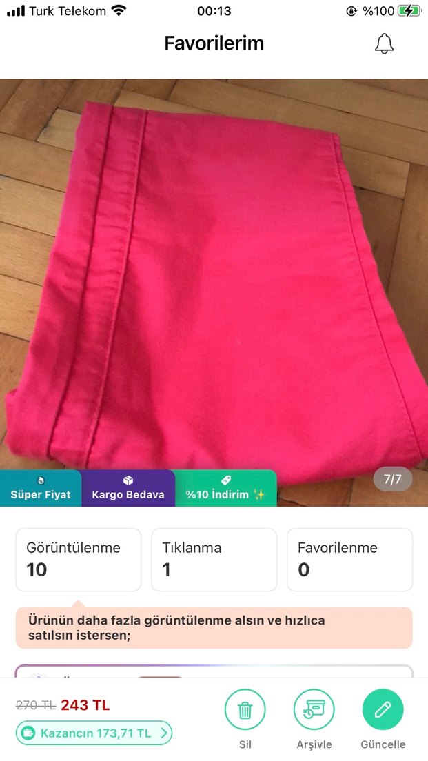 Fermuarlı Pembe Kadın Kumaş Pantolon - Görsel 5