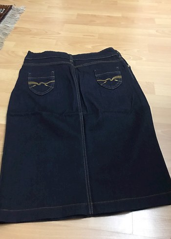 Lacivert Kot Hamile Midi Etek - Görsel 5