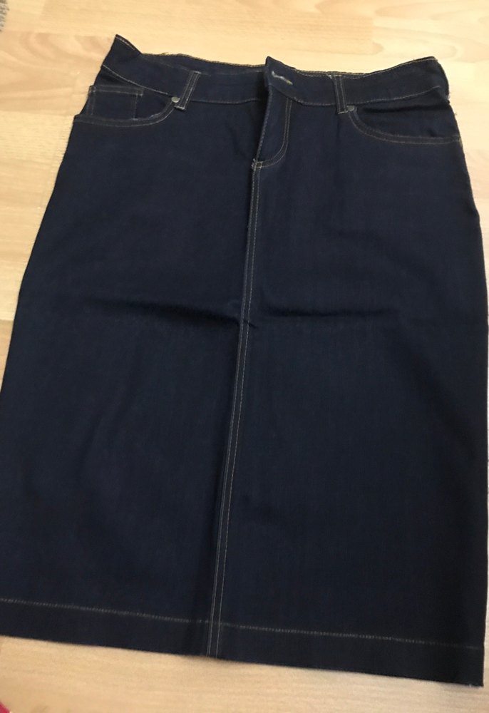 Lacivert Kot Hamile Midi Etek - Görsel 2