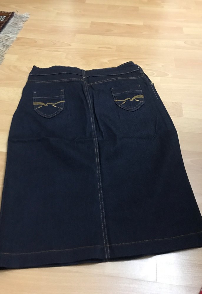 Lacivert Kot Hamile Midi Etek - Görsel 5