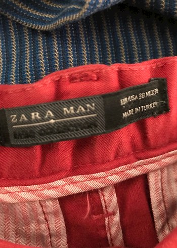 Kadın Kırmızı Pamuklu Kemerli Kumaş Pantolon - Görsel 2