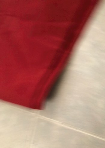 Kadın Kırmızı Pamuklu Kemerli Kumaş Pantolon - Görsel 3