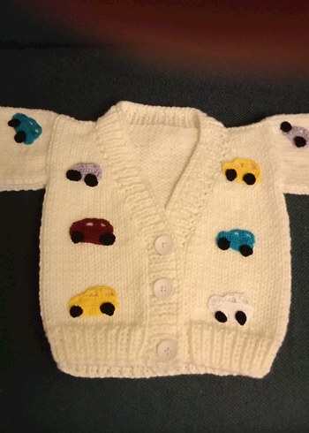 Zara Bebek Örme Hırka Araba Desenli