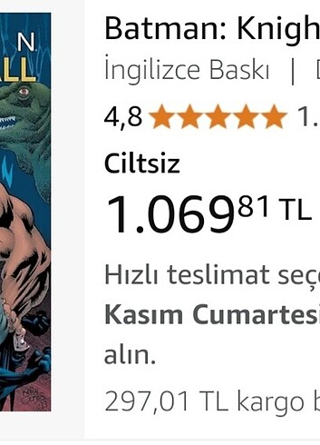 Batman çizgi roman orijinal dc comics