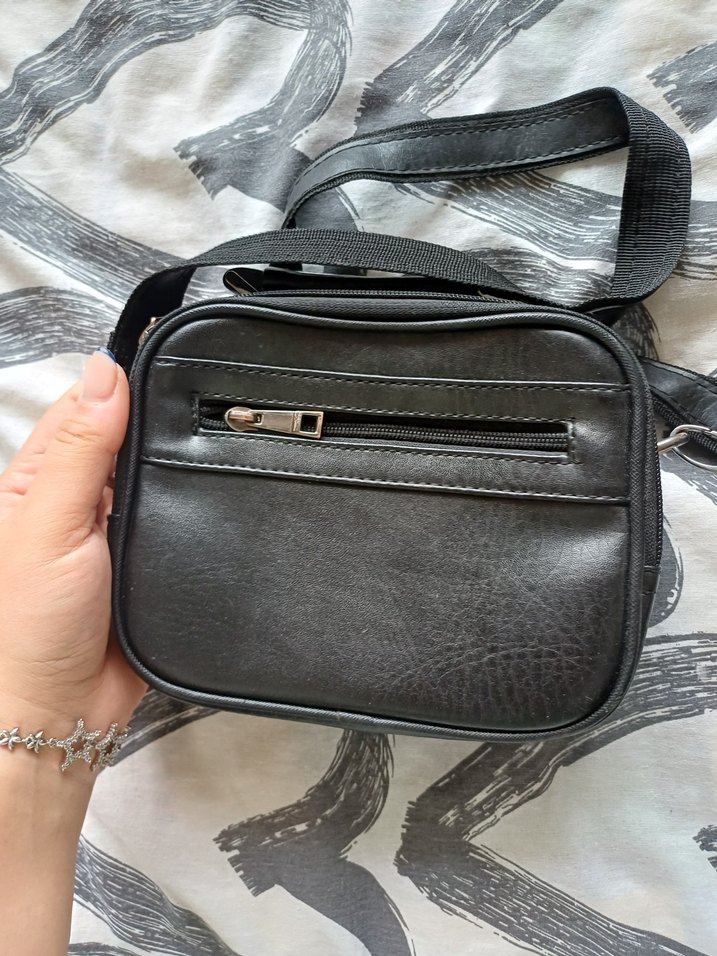 Siyah Fermuarlı Erkek Omuz Çantası - Görsel 3