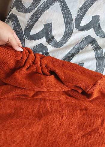 Kadın Kahverengi V Yaka Örgü Kazak - Görsel 2