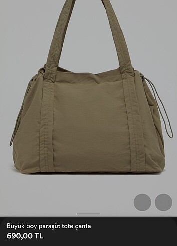 Lefties Siyah Büyük Shopper Tote Paraşüt Çanta