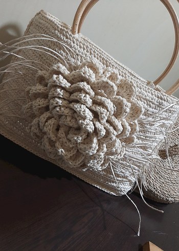 Bej Örgü Kadın Çanta - Bohem Tarz - Görsel 9