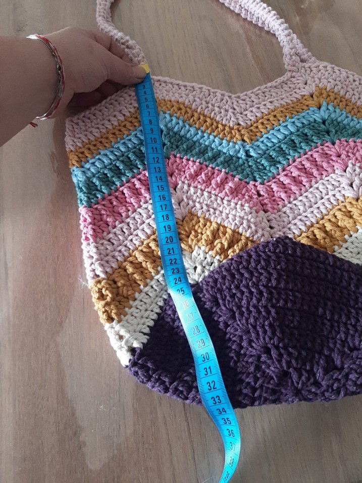 Pastel Renkli Örgü Bohem Kol Çantası - Görsel 3