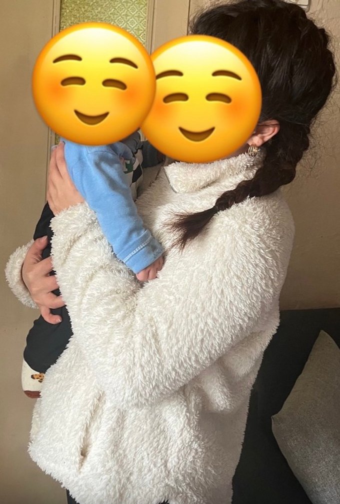 Beyaz Peluş Kadın Ceket Yüksek Yakalı - Görsel 3