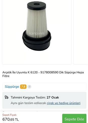 ARÇELİK AR6120 DIKEY SPRGE YEDEK PARÇA - Görsel 5