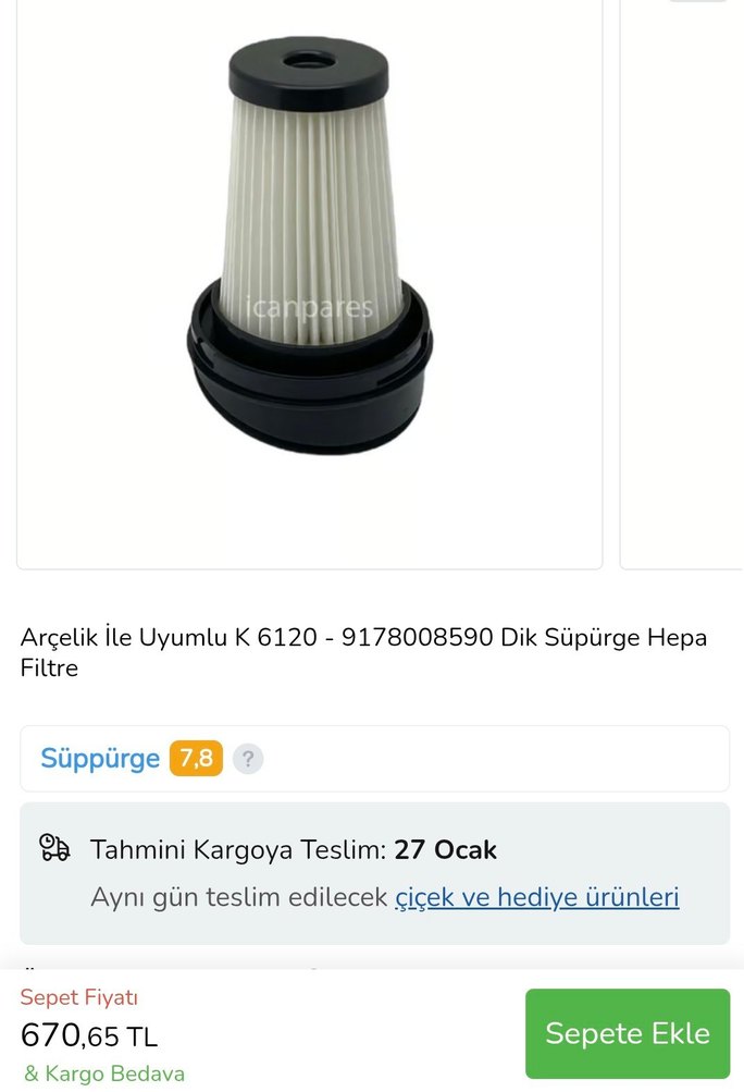 ARÇELİK AR6120 DIKEY SPRGE YEDEK PARÇA - Görsel 5