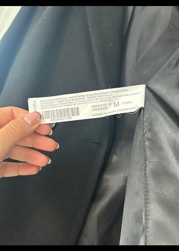 Stradivarius Siyah Düğmeli Klasik Kaban - Görsel 6