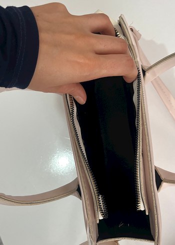 Zara krem Deri Kadın El Çantası - Görsel 3